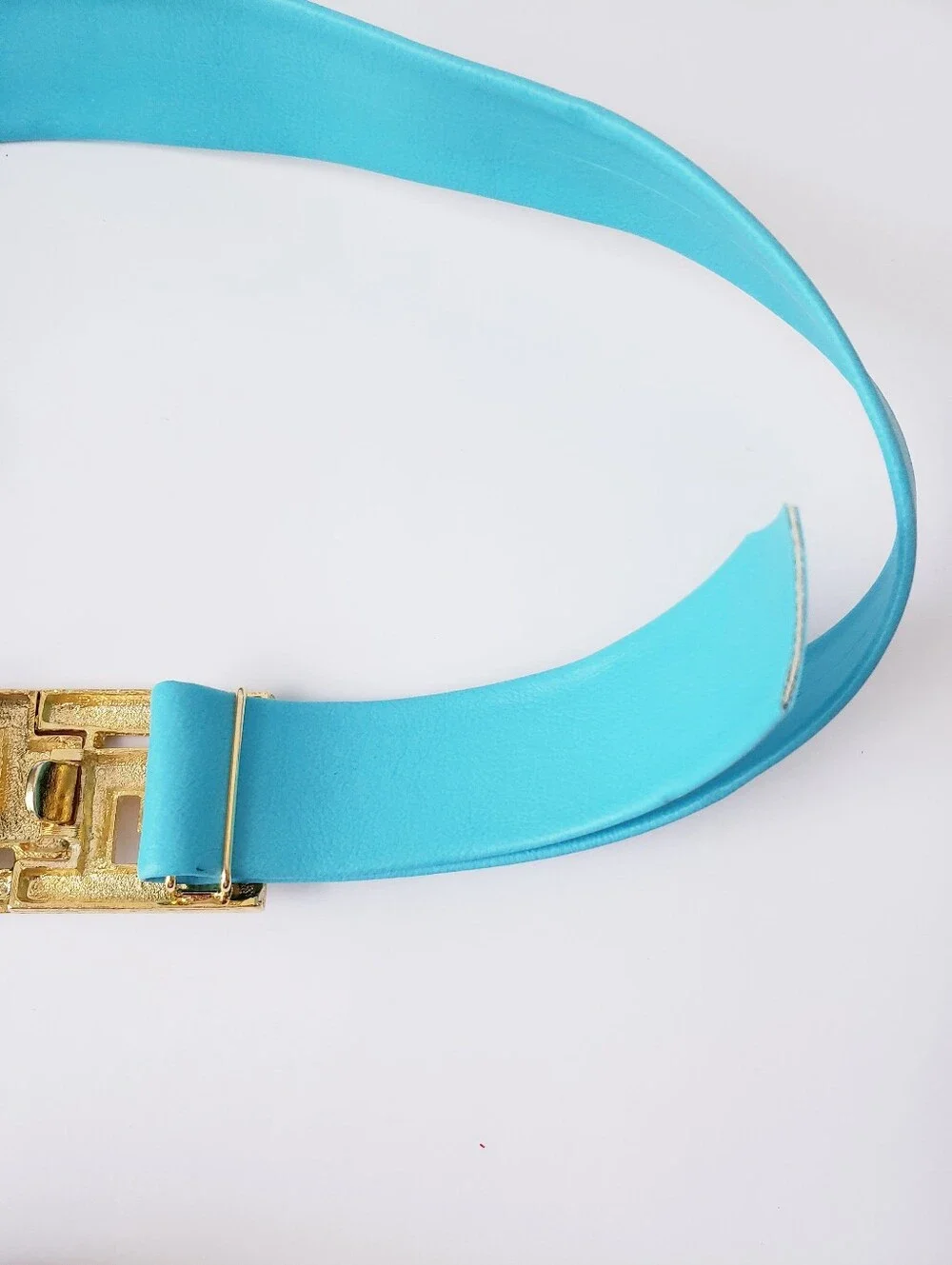 Vintage Blue Gold Adjustable Belt